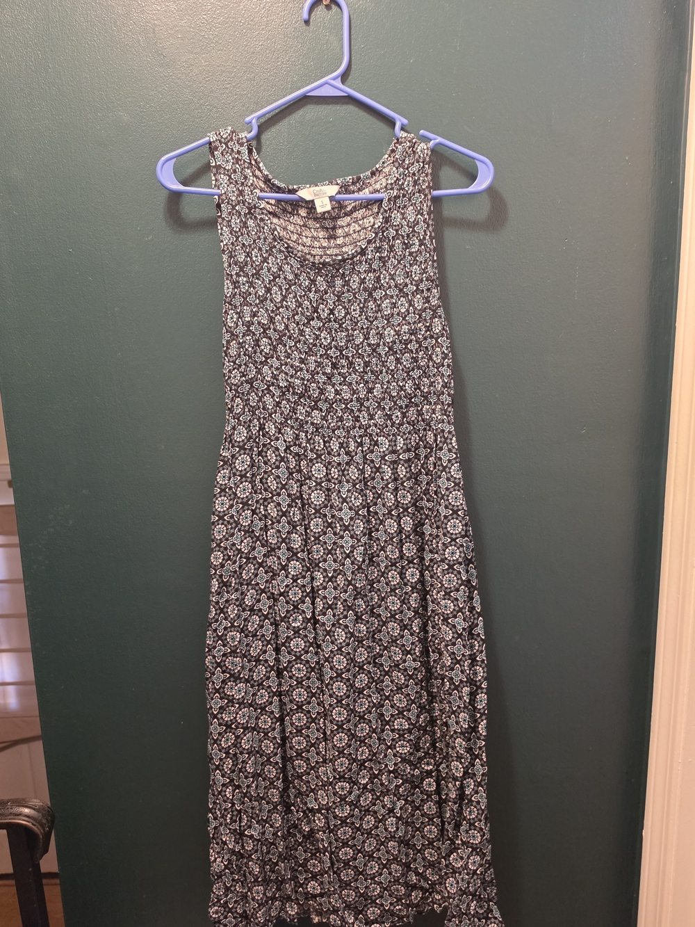 croft & barrow Black and White Sleeveless Printed Maxi Dress